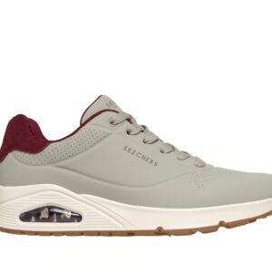 Skechers Uno Suited On Air Taupe Gris y Burdeos